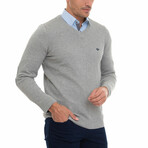 Saul V-Neck Summer Pullover // Gray Malange (L)