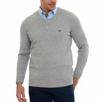 Saul V-Neck Summer Pullover // Gray Malange (L)