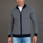Charge Cardigan // Navy + Gray (XL)