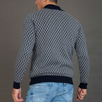 Charge Cardigan // Navy + Gray (XL)
