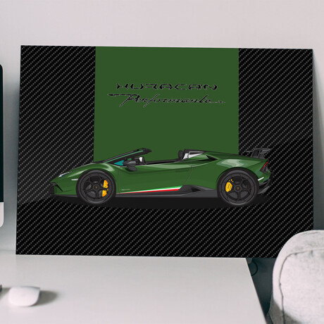 SuperCar PERFORMANTE (Green) // Gloss (28"H x 20"W)