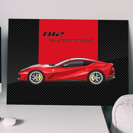 SuperCar 812 SUPERFAST (Red) // Gloss (28"H x 20"W)