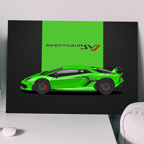 SuperCar Aventador SVJ (Green) // Matte (28"H x 20"W)