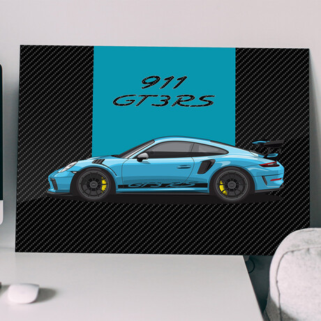 SuperCar 911 GT3 RS (Blue) // Gloss (28"H x 20"W)