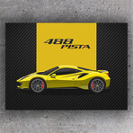 SuperCar 488 PISTA (Yellow) // Matte (28"H x 20"W)