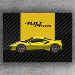 SuperCar 488 PISTA (Yellow) // Gloss (28"H x 20"W)