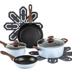 8 Piece Solstice Nonstick Cookware Set  // Blue