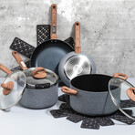 12 Piece Solstice Nonstick Cookware Set  // Gray