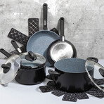 12 Piece Zodiac Nonstick Cookware Set  // Dusty Blue