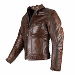 Lemans II Leather Jacket // Brown (Small)