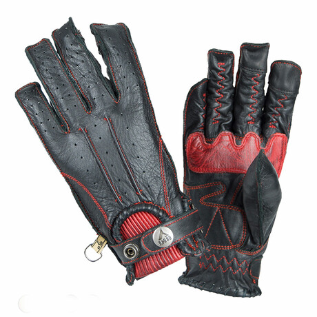 Second Skin Summer Gloves // Black + Red (X-Small)