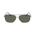 Burberry // Men's Square "Falcon" Sunglasses // Gunmetal + Green