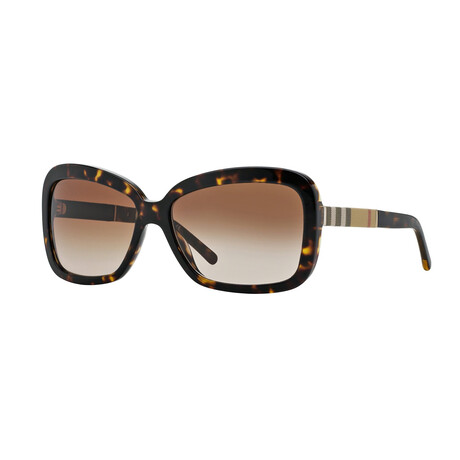 Burberry // Women's Square Sunglasses // Dark Havana + Brown