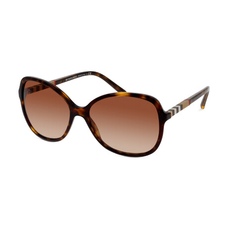 Burberry // Women's Butterfly Sunglasses // Dark Havana + Brown