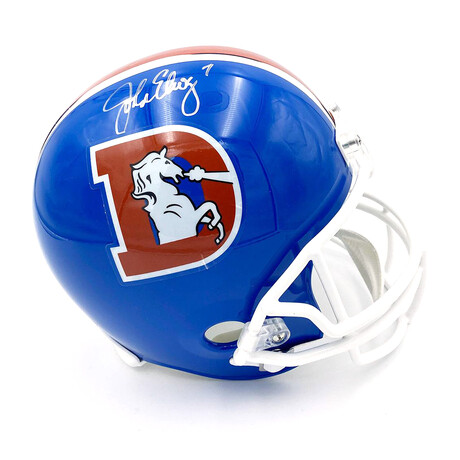 John Elway Autographed Vintage Broncos Helmet