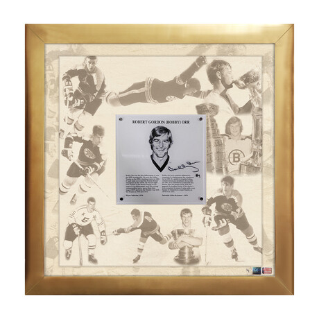 Bobby Orr Signed HHOF Plaque Framed Collage Ltd Ed #1/4