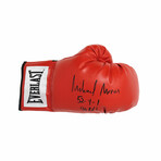 Michael Moorer // Signed Everlast Red Boxing Glove // "52-4-1, 40 KO's" Inscription