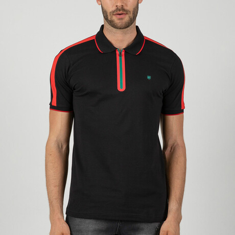 Ronan Short Sleeve Polo Shirt // Black (S)