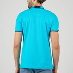 Brett Short Sleeve Polo Shirt // Turquoise + Navy (3XL)