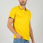 Joe Short Sleeve Polo Shirt // Yellow + Navy (L)