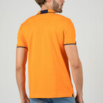 Jason Short Sleeve Polo Shirt // Orange + Navy (M)