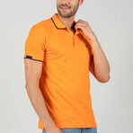 Jason Short Sleeve Polo Shirt // Orange + Navy (L)