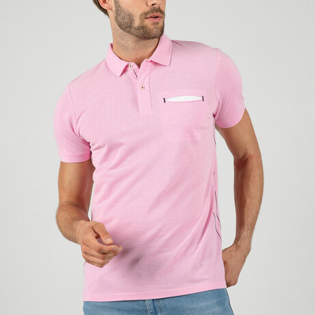 Quinn Short Sleeve Polo Shirt // Pink (M)