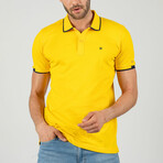 Joe Short Sleeve Polo Shirt // Yellow + Navy (XL)