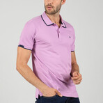 Anthony Short Sleeve Polo Shirt // Purple + Navy (S)