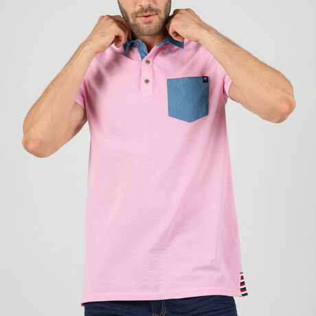 Terrell Short Sleeve Polo Shirt // Pink (S)