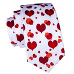 Amor Handmade Silk Tie // White + Red