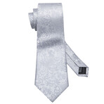 Saint Handcrafted Silk Tie // Platinum