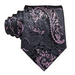 Monarch Handmade Silk Tie // Charcoal + Light Pink
