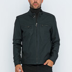 Jovani Leather Jacket // Navy Tafta (3XL)
