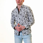 Roderick Reversible Cuff Button-Down Shirt // White + Black (M)