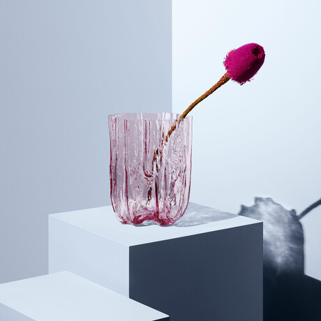Crackle Vase // Pink (Low)
