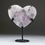 Polished Strawberry Quartz Agate Heart + Stand