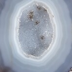 Genuine Agate Geode with Druzy Quartz + Black Metal Stand