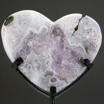 Polished Strawberry Quartz Agate Heart + Stand