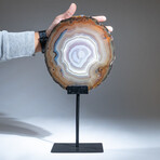 Genuine Agate Slice + Custom Metal Stand // v.1