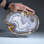 Genuine Agate Slice + Acrylic Display Stand // v.3