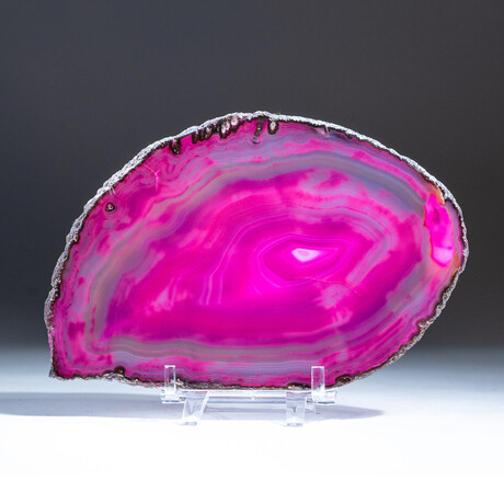 Genuine Agate Slice + Acrylic Display Stand // v.9