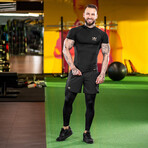 Men's Shorts // Black + Gold Logo (Small)