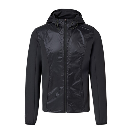 Spacer Zip-Up Hoodie // Jet Black // Medium (Medium)