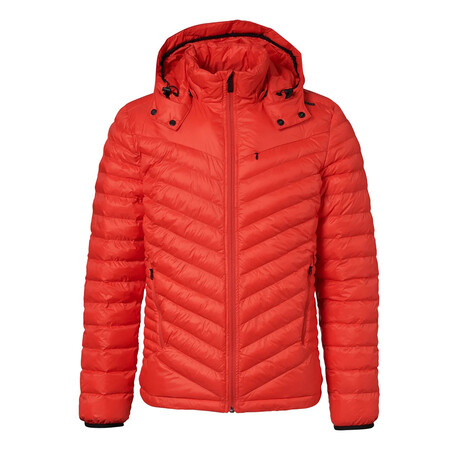 Lightweight Hooded Puffer Jacket // Fiery Red // Large