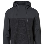 Active Hooded Midlayer Zip-Up Jacket // Jet Black (Medium)