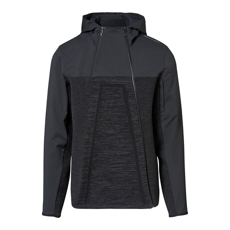 Active Hooded Midlayer Zip-Up Jacket // Jet Black (Medium)
