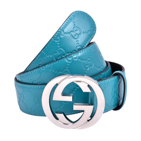 Gucci // Belt // Teal + Silver (Max Length 38")