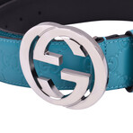 Gucci // Belt // Teal + Silver (Max Length 38")