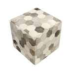 Pouf Cowhide Ottoman